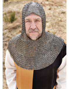 Medieval flat ringed soldered helmet