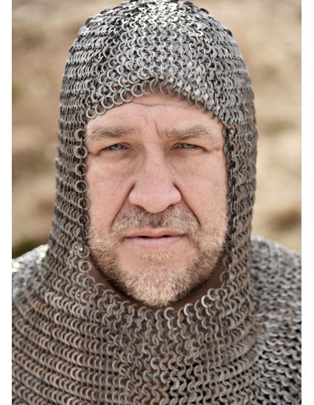 Medieval flat ringed soldered helmet