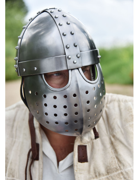 Crusader Spangenhelm helmet with visor