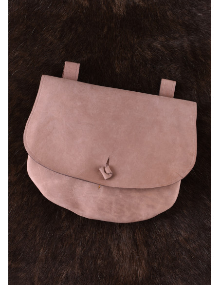 Leather bag with belt loops, curved...