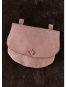 Leather bag with belt loops, curved shape
