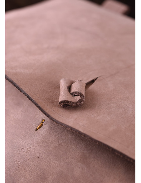 Leather bag with belt loops, curved...