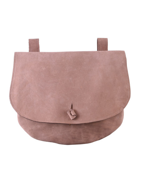 Leather bag with belt loops, curved...