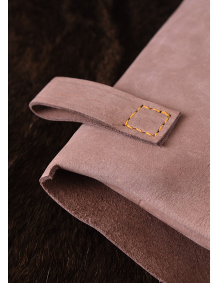 Leather bag with belt loops, curved...