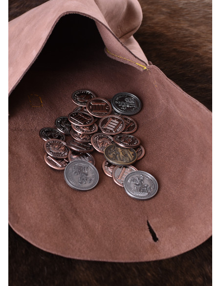 Leather bag with belt loops, curved...