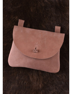 Leather bag with belt loops, square shape