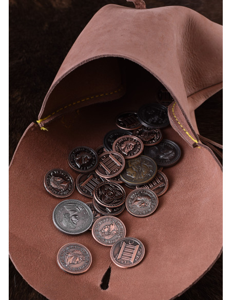 Leather bag with belt loops, square... Leather bag with belt loops, square...