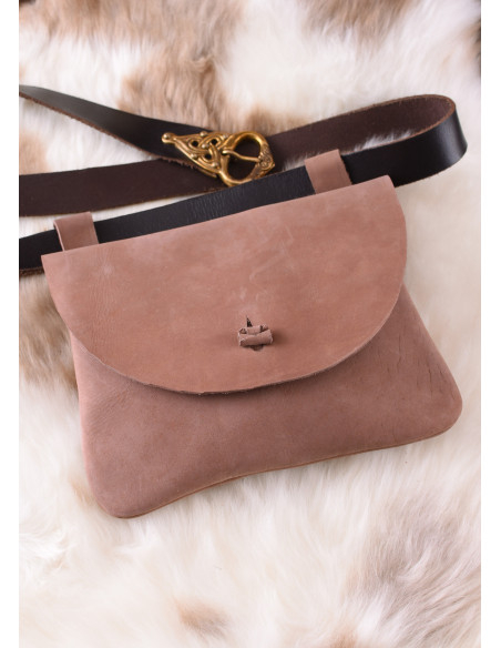 Leather bag with belt loops, square... Leather bag with belt loops, square...