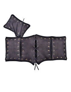 Leather bustier with a soft suede inner layer