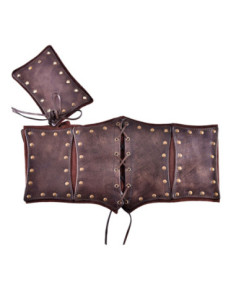 Leather bustier with a soft suede inner layer 2