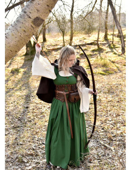 Leather bustier with a soft suede...