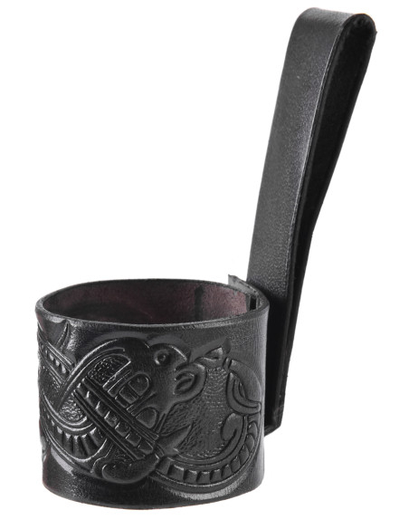 Horn holder with embossed dragon...