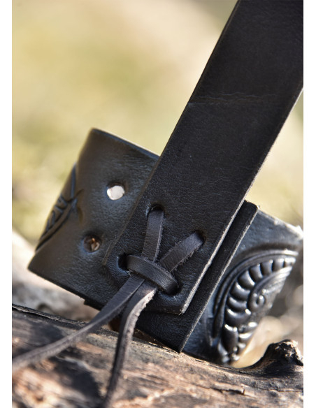 Horn holder with embossed dragon...