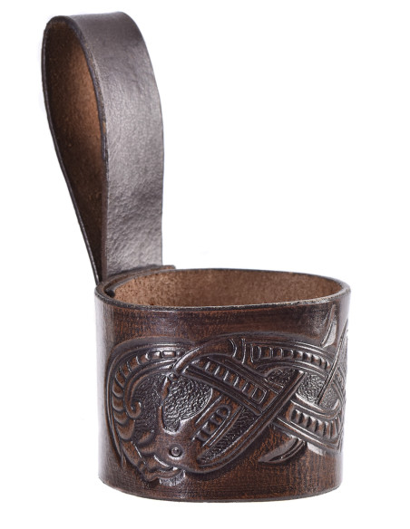 Horn holder with embossed dragon...