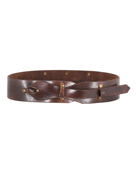 Medieval Brown Leather Belt with Knot