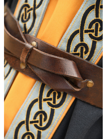 Medieval Brown Leather Belt with Knot