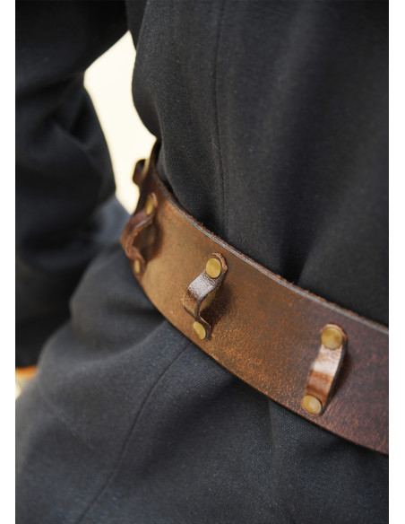 Medieval Brown Leather Belt with Knot