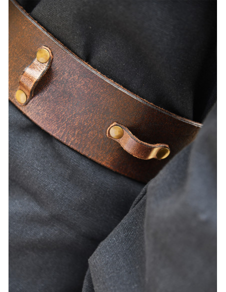 Medieval Brown Leather Belt with Knot