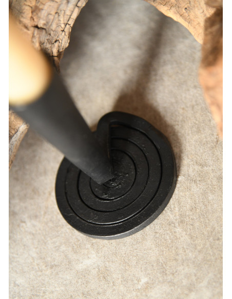 Hand-forged candelabrum with a spiral...