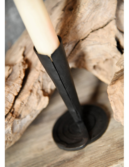 Hand-forged candelabrum with a spiral...