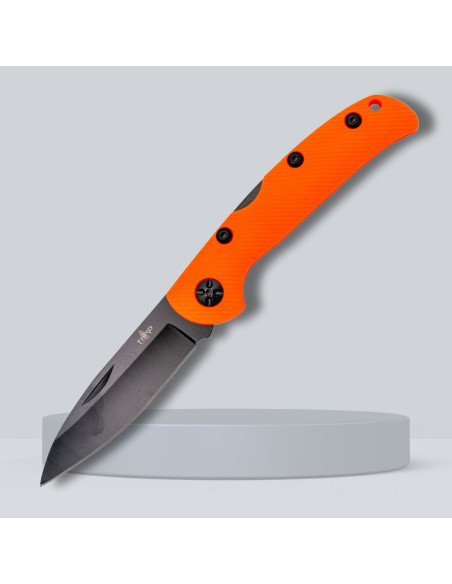 Third Locking Knife, orange nylon fiber