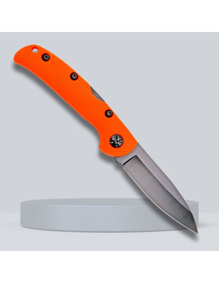 Third Locking Knife, orange nylon fiber