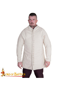 Medieval padded gambeson type 6 with buttoned front,...