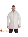 Medieval padded gambeson type 6 with buttoned front, natural color