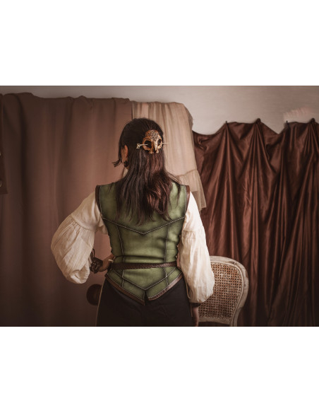 Short medieval green leather jacket...