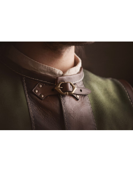 Short medieval green leather jacket...