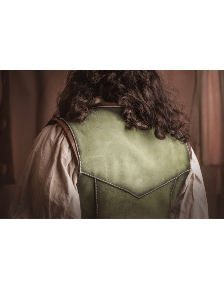 Short medieval green leather jacket...