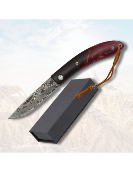 Albainox Field Knife, Damascus Finish...