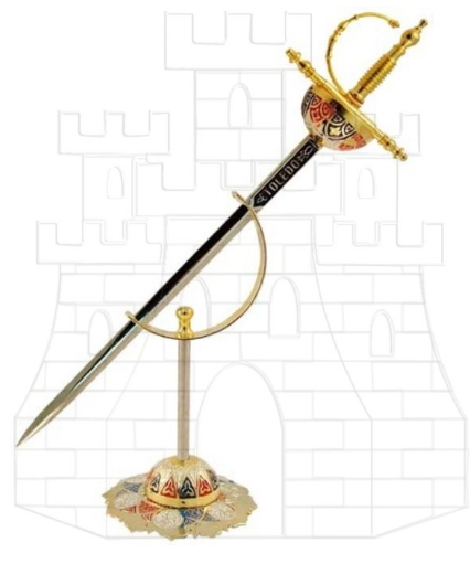 Mini espada cazoleta con soporte - Handicrafts from Toledo
